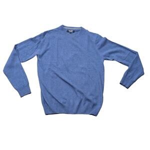 Luca Nobili Blue 100% Italian Cashmere Pullover Crewneck Lightweight Sweater